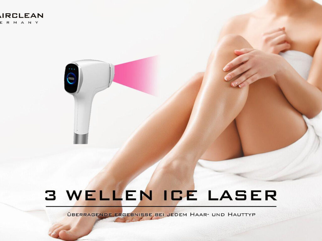 3 Wellen Dioden Lasergerät und Frau Frau und 3 Wellen Dioden Lasergerät